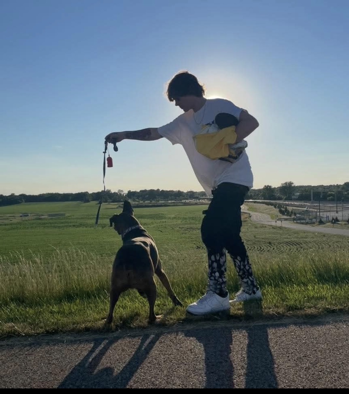 Dylan Rocco with his dog
