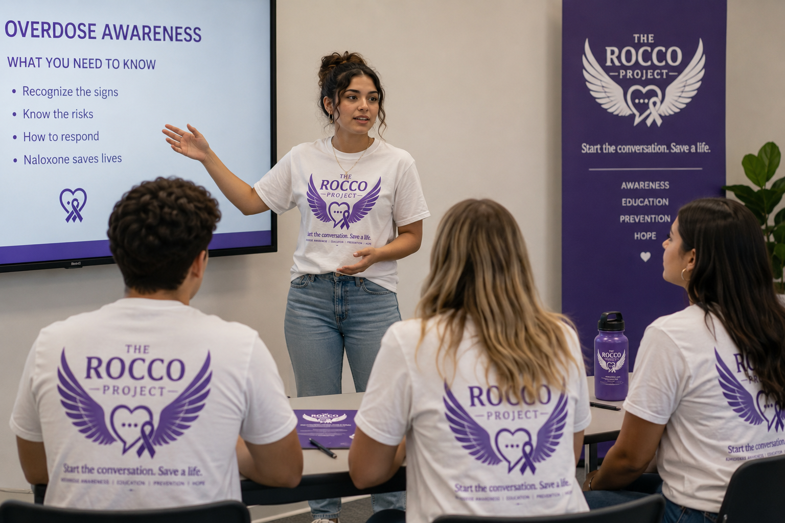 Community members gathered at a Rocco Project gathering